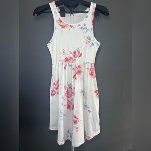 Elegant Floral Mini Dress - White and Pink